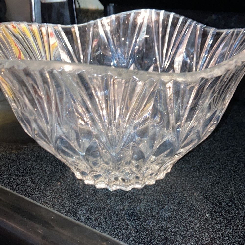 Vintage crystal punch bowl